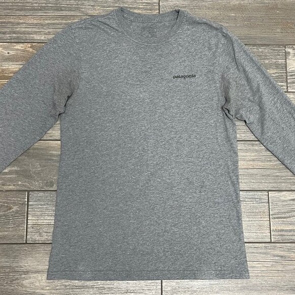 Patagonia Shirt Men's Small Gray Mountain Range Organic Cotton USA Made 2015 - Picture 6 of 16
